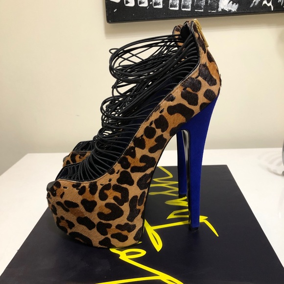 London Trash Leopard platform heels size 8.5 Crush - Picture 4 of 7